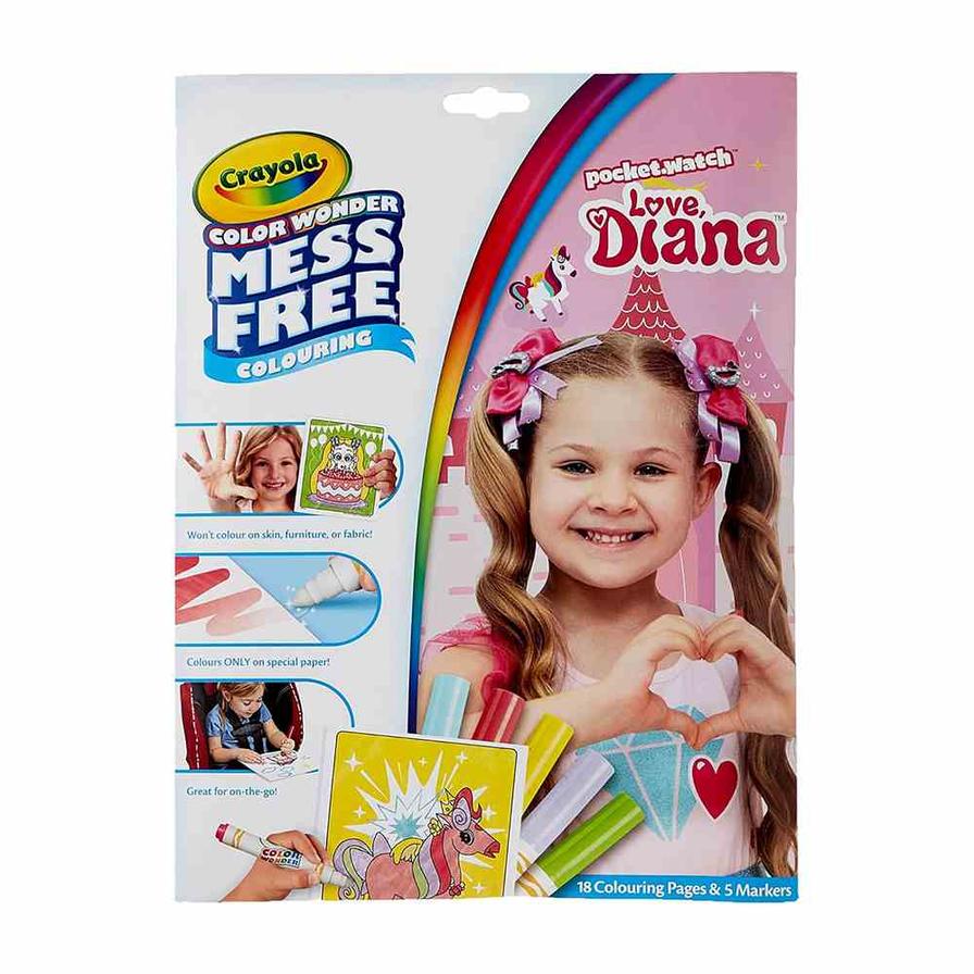 Shop crayola color wonder mess free love diana coloring pages with markers online in qatar toys r us qatar