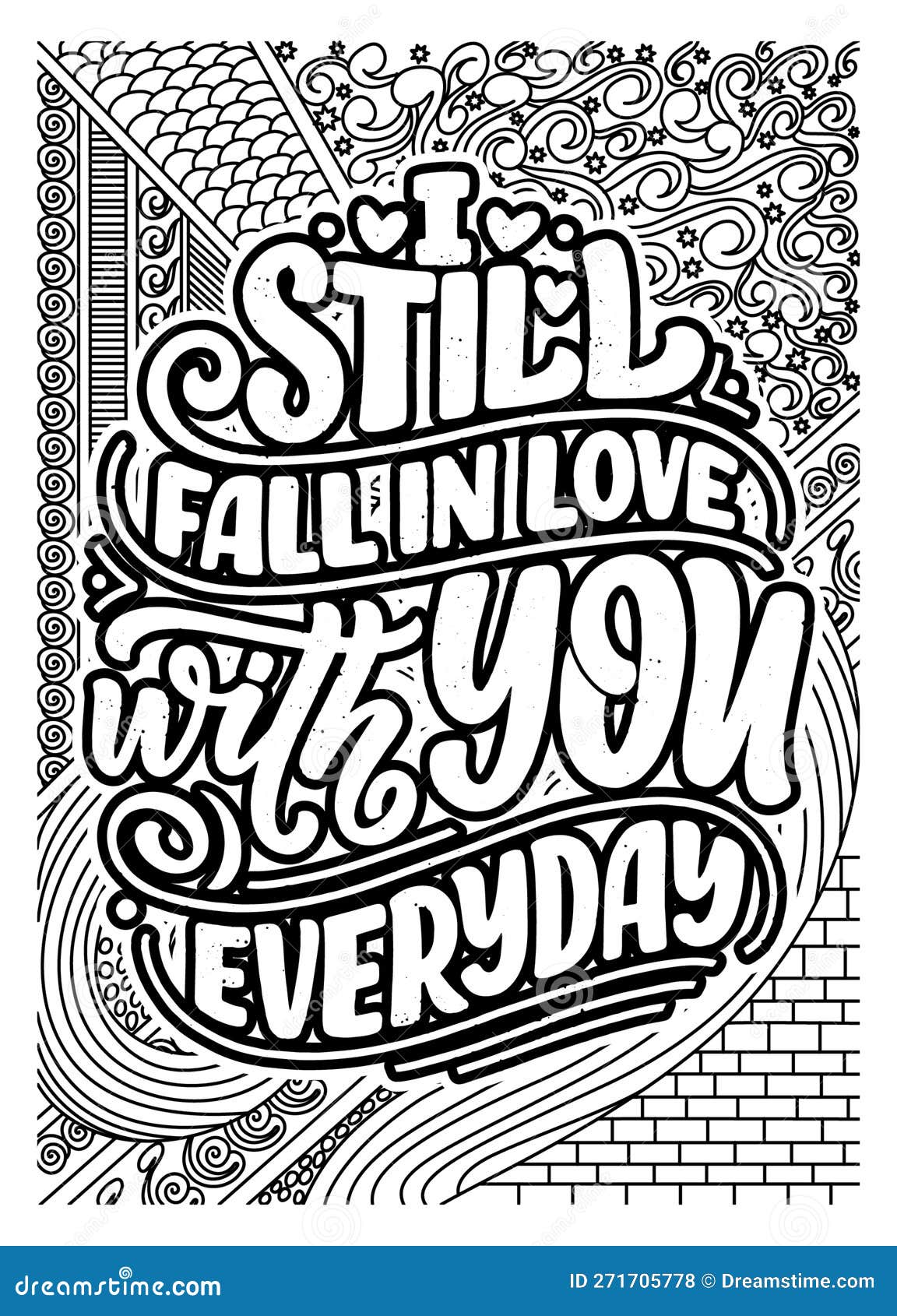 Love motivational quote coloring pages for adults love coloring page design stock illustration