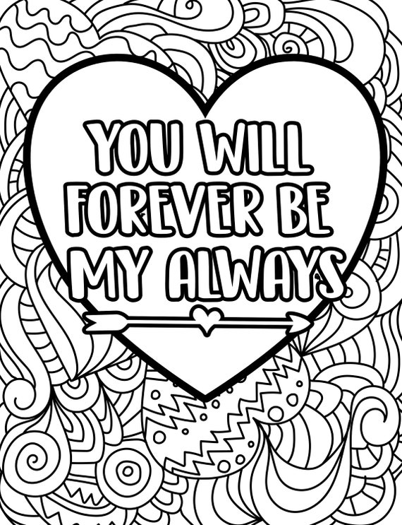 Love quotes coloring pages perfect for valentines day instant download