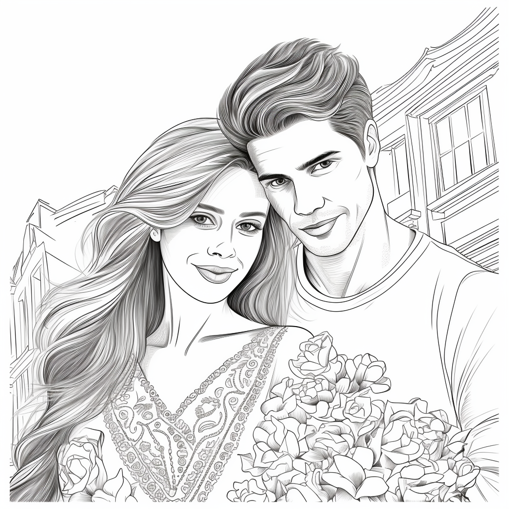 Couple coloring pages for adults