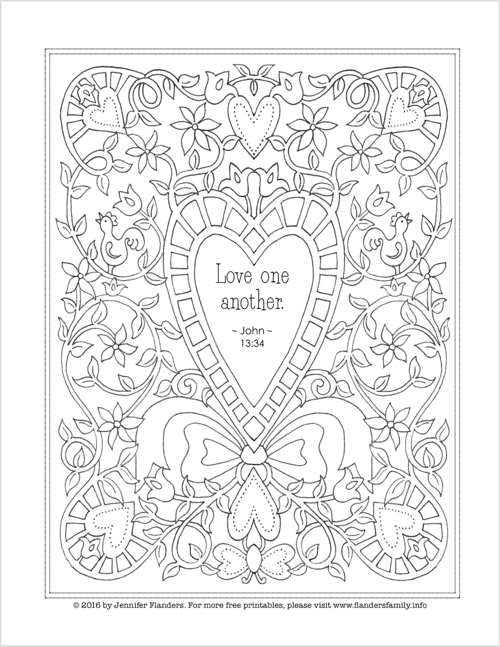 Love one another coloring page