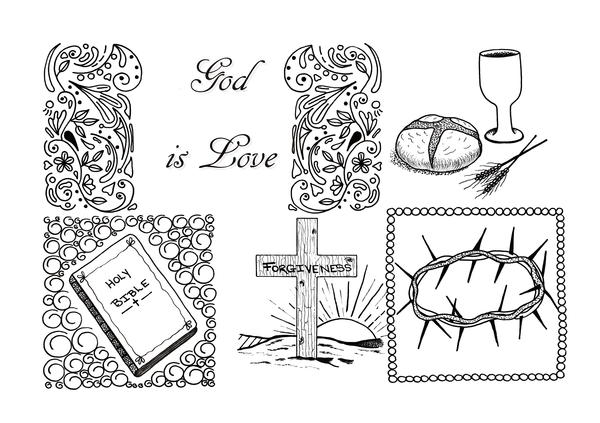 God is love adult coloring page