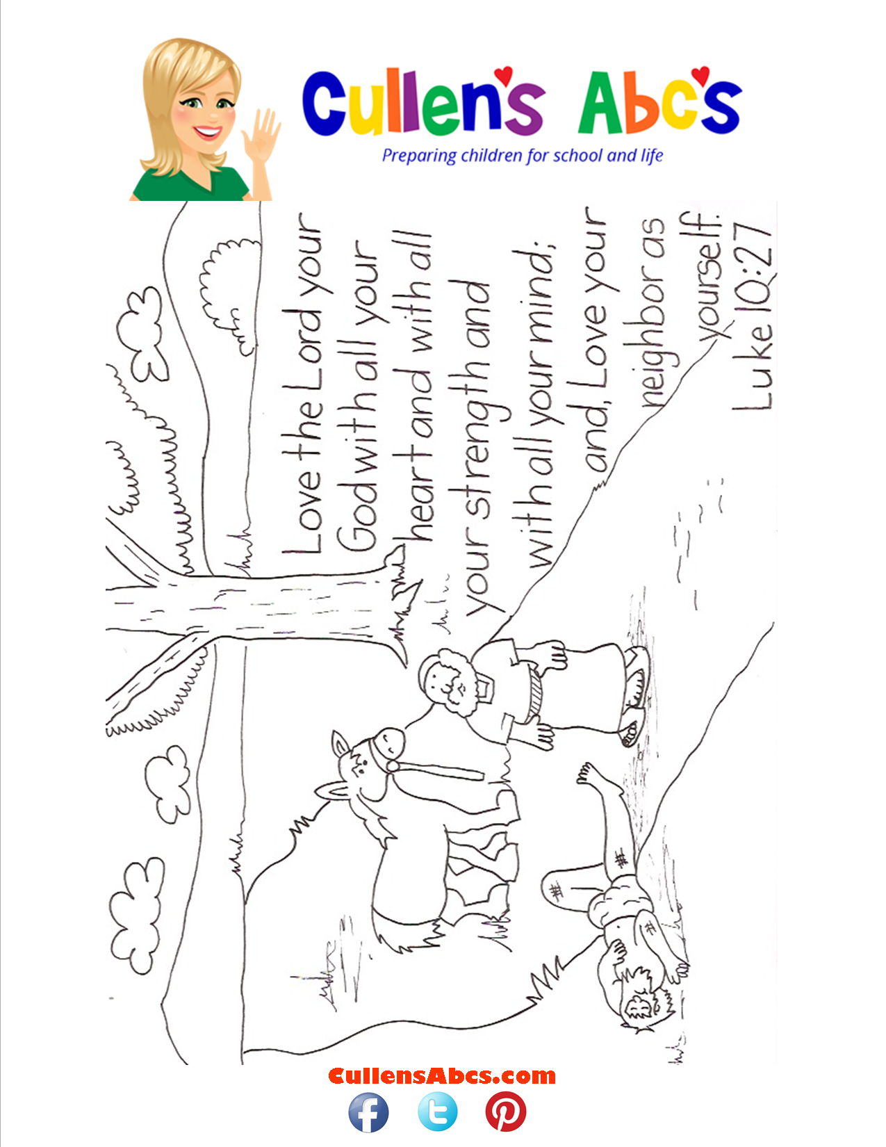 Bible key point coloring page love the lord with all your heartâ free childrens videos activities