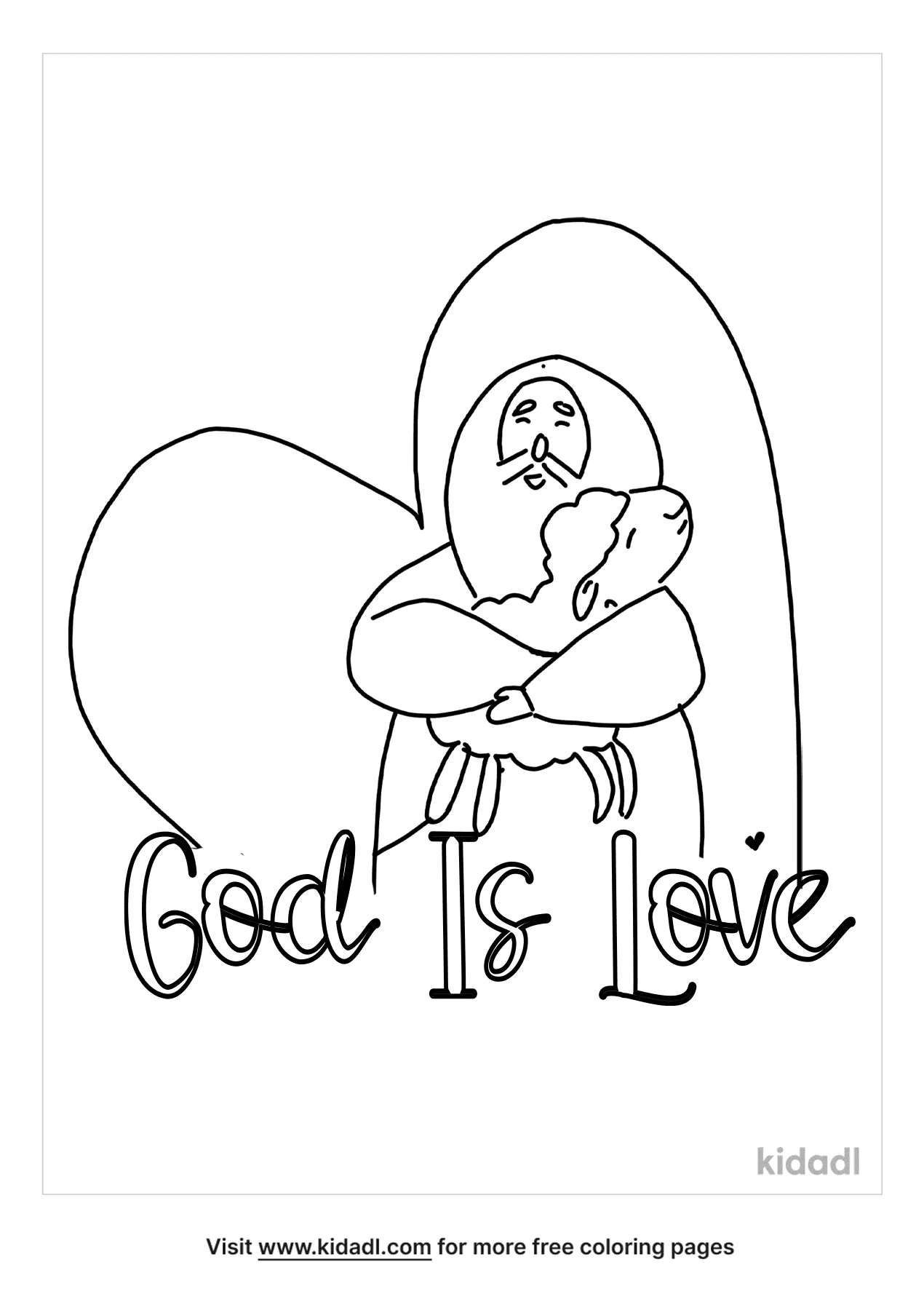 Free god is love coloring page coloring page printables