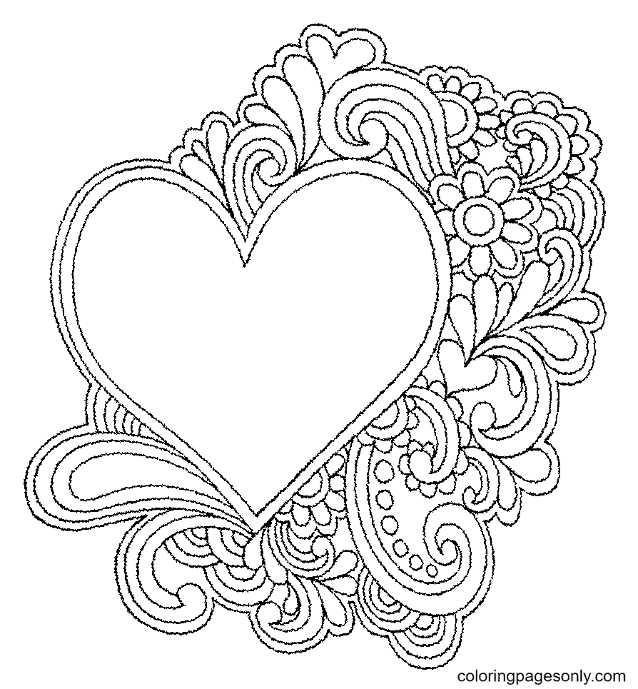 Heart coloring pages printable for free download