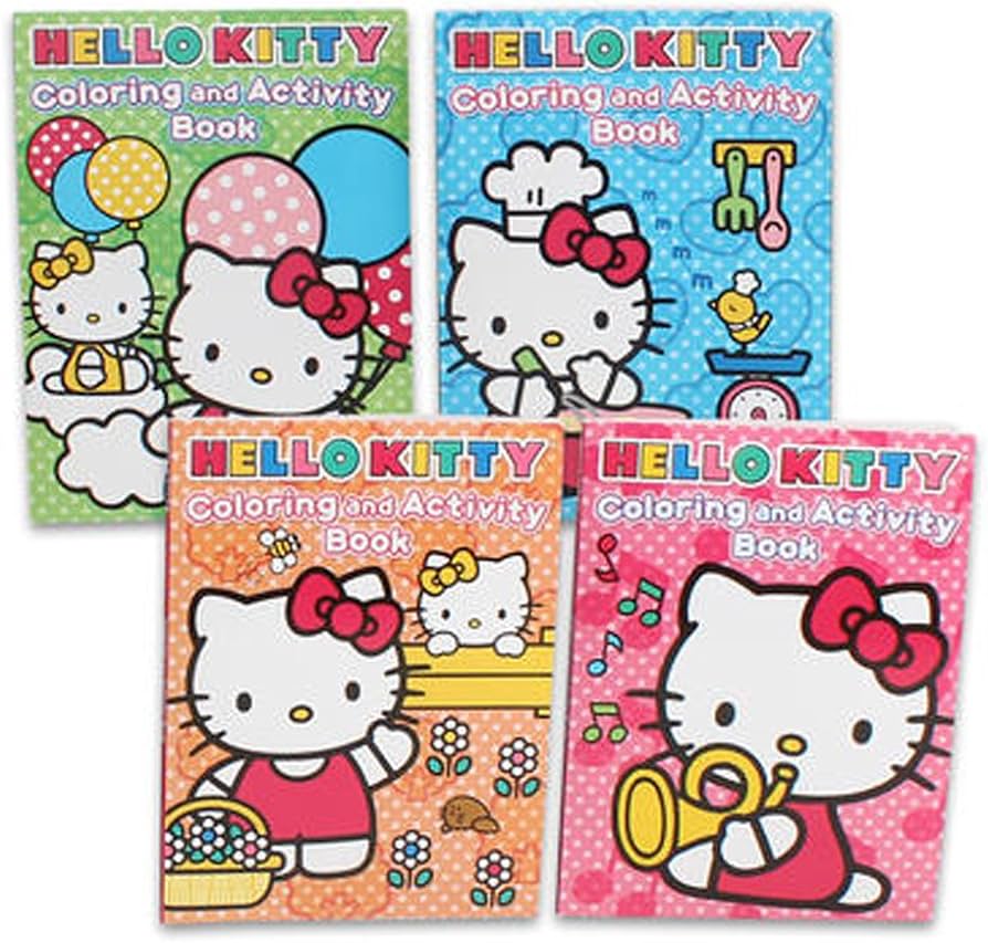 Hello kitty coloring and activity books super set hello kitty books stickers and beach kids door hanger toys games