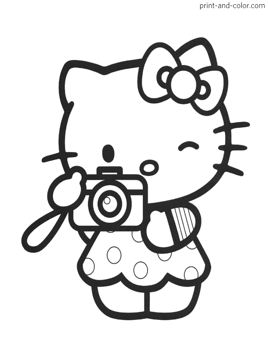 Hello kitty coloring pages print and color