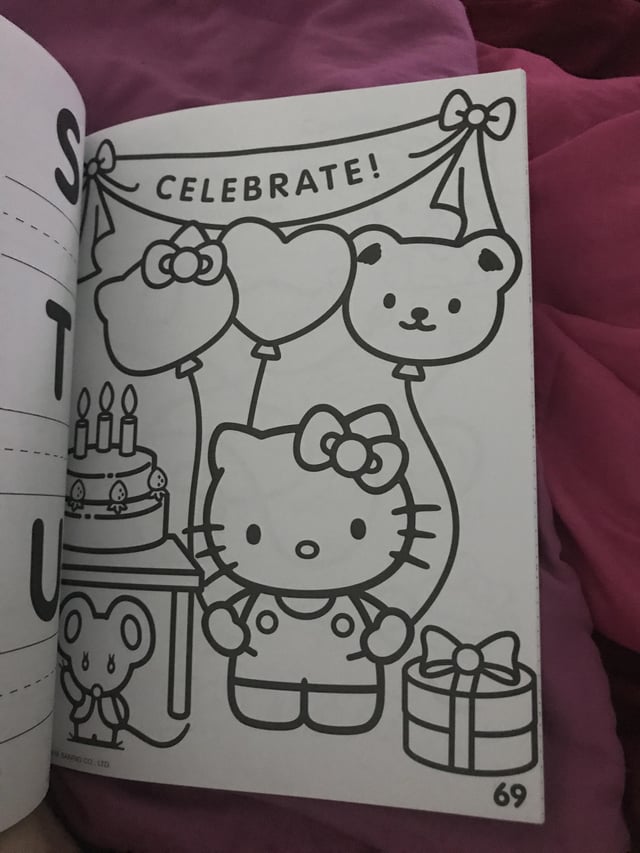 More hello kitty finds at walmart this coloring book with stickers it was on like four dollars and the stickerscoloring pages are so cute rhellokitty