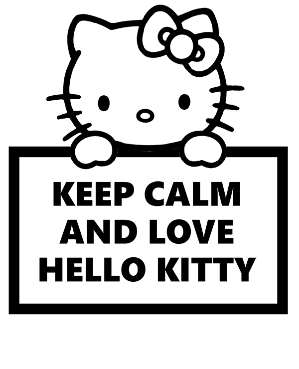 Keep calm coloring pages with hello kitty