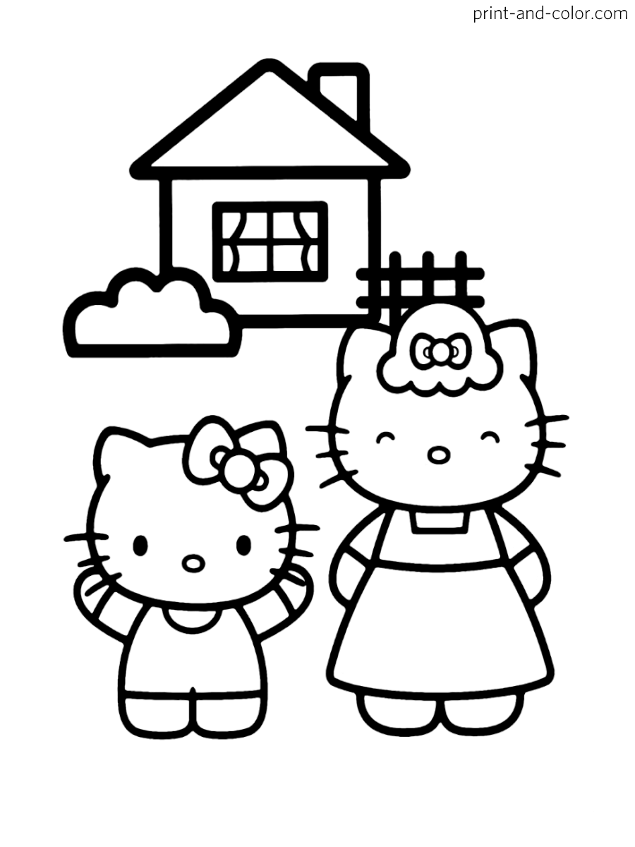 Hello kitty coloring pages print and color