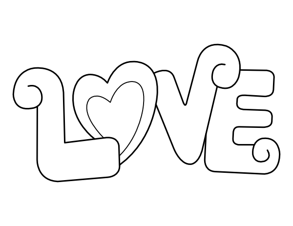 Printable love coloring page