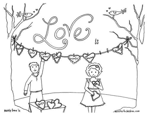 Corinthians coloring page about love