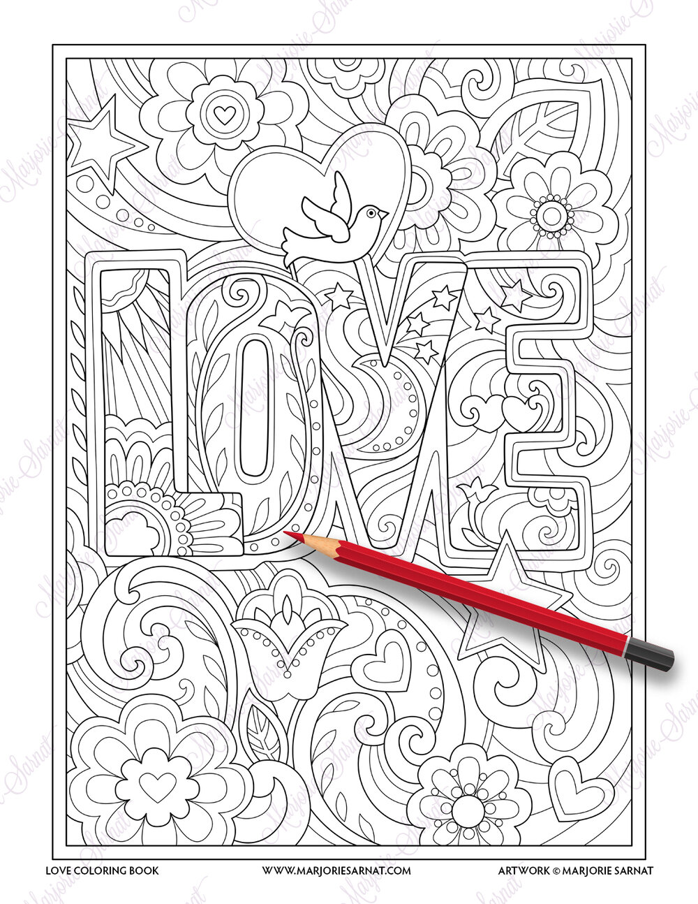 Love coloring book â marjorie sarnat design illustration