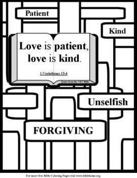 Free bible coloring pages about love