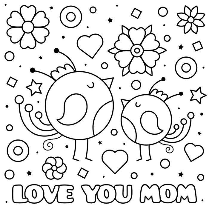 Little artists mothers day coloring sheet