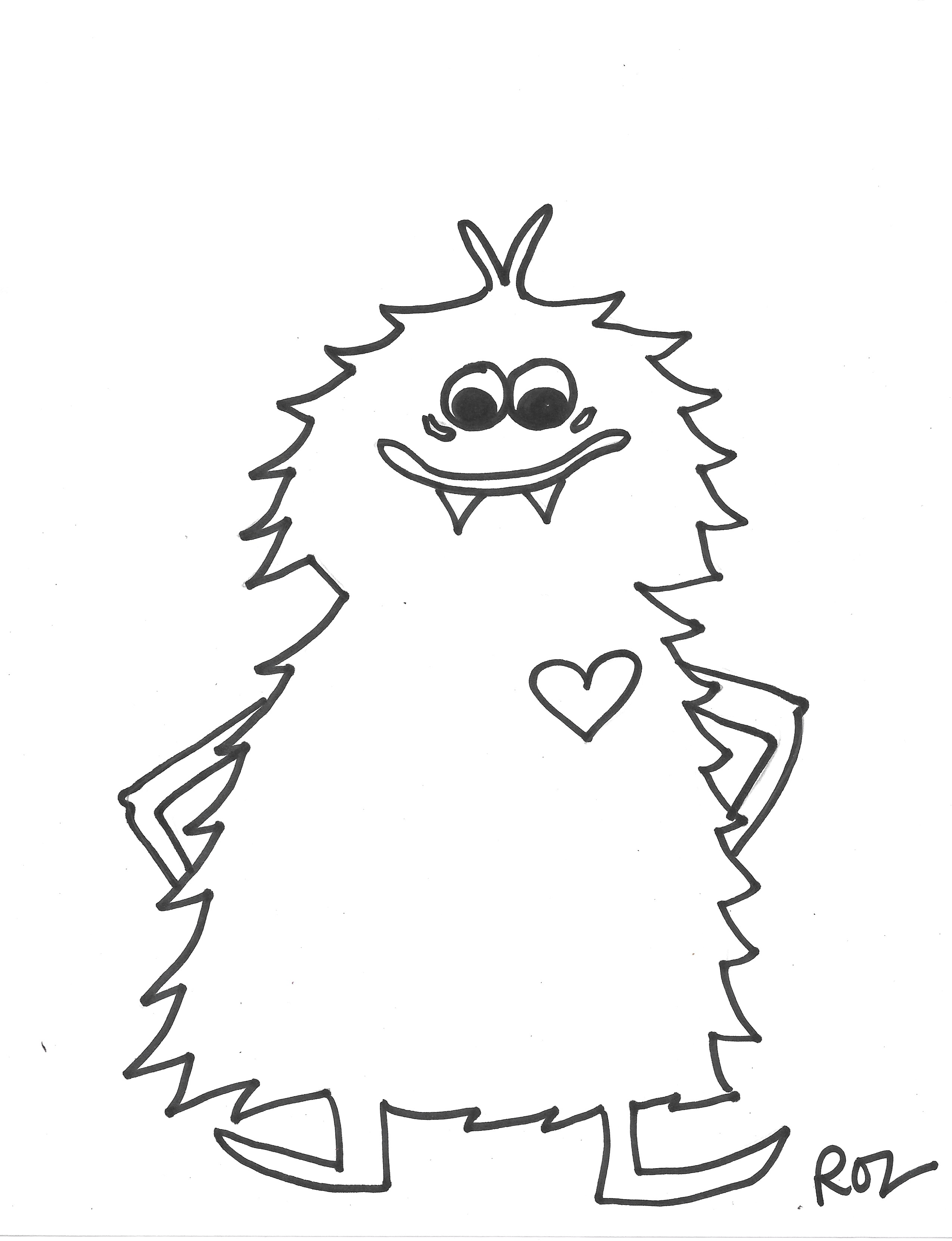 Love monster coloring page series