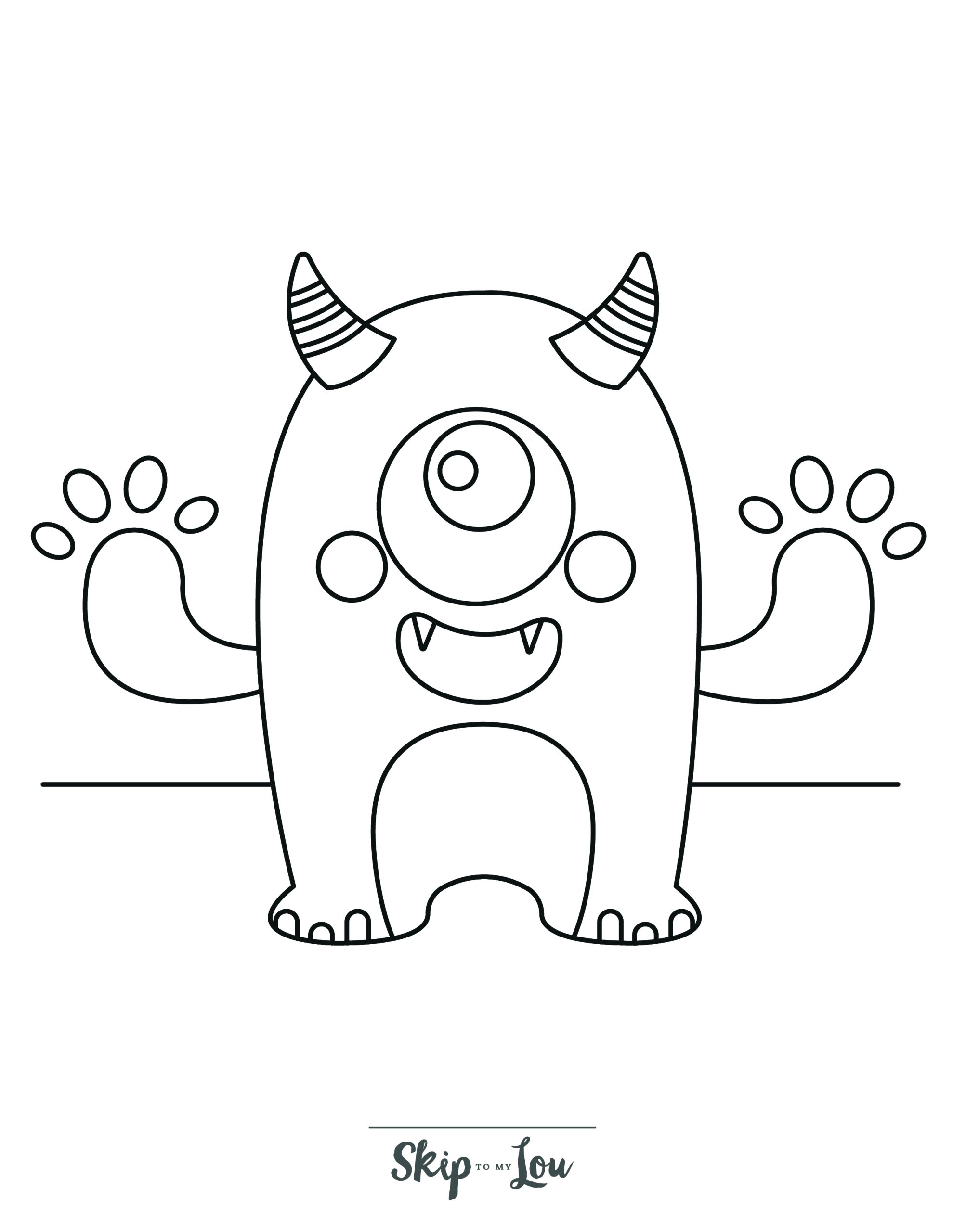 Monster coloring pages free printable monsters for kids skip to my lou