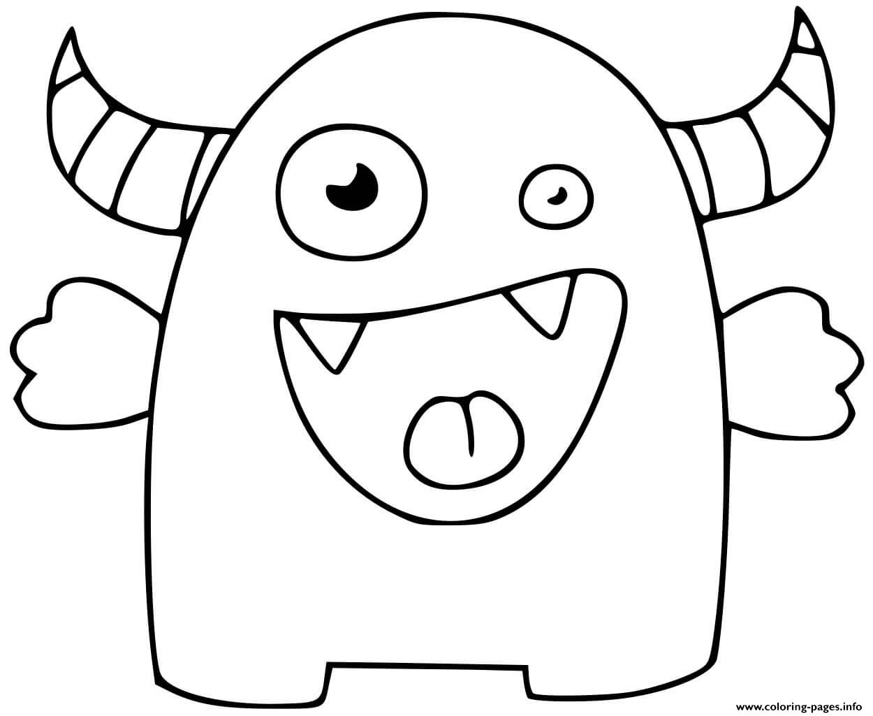 Cute love monster coloring page printable