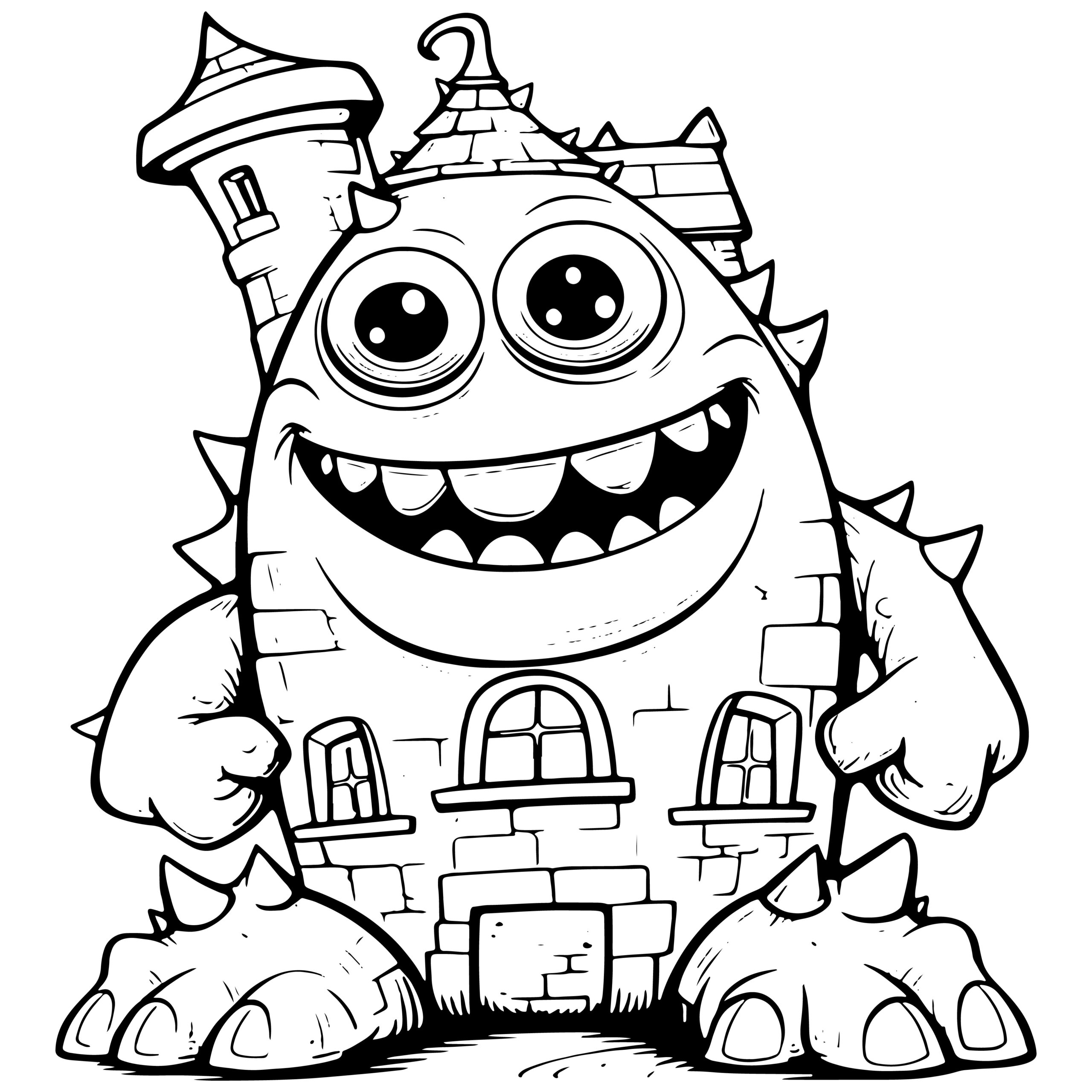 Monster house coloring book coloring page for teens kids and adults made by teachers