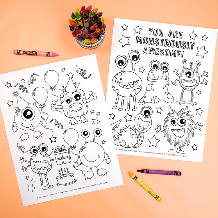 Monster coloring pages free printables