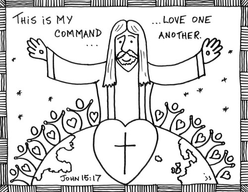 Love one another coloring page â stushie art