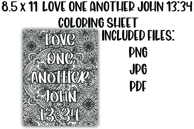 Love one another john christian mandala coloring sheet