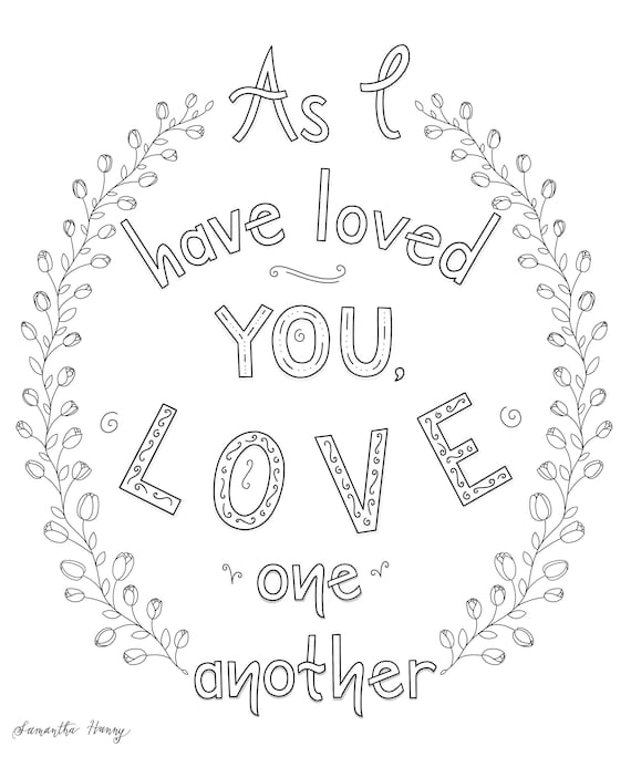 Printable coloring pages love one another download now