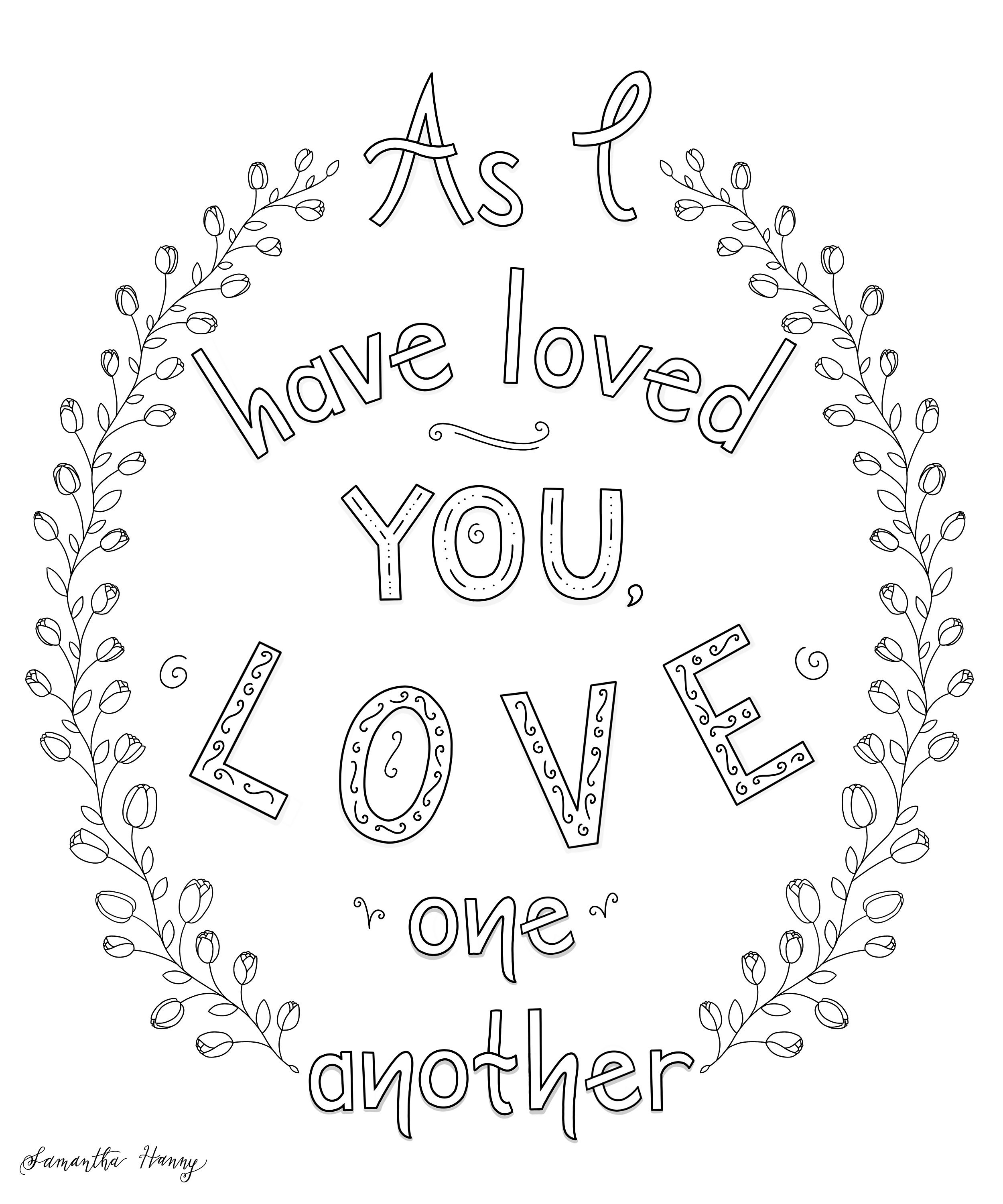 Printable coloring pages love one another download now