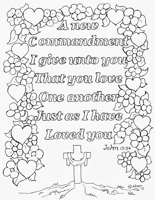 Love one another coloring page john free to print printable coloring pages coloring pages for kids sunday school coloring pages