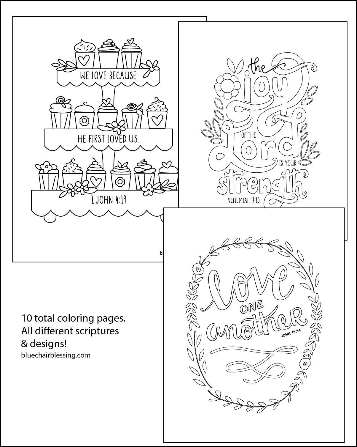 Christian kids printable coloring book with scripture