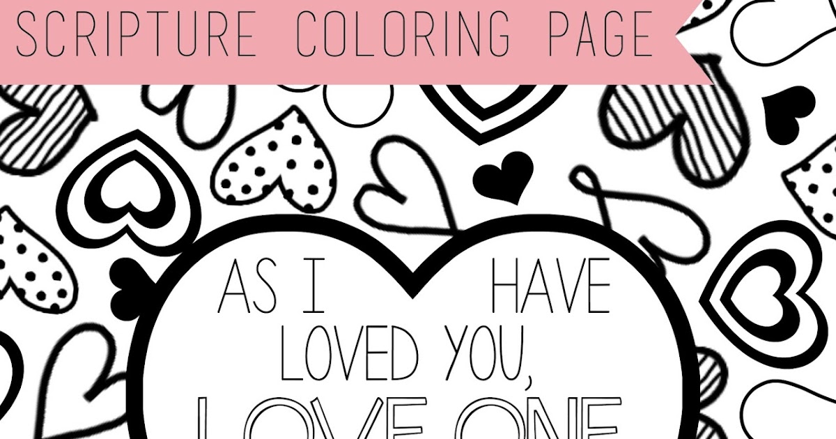 Scripture coloring page love one another