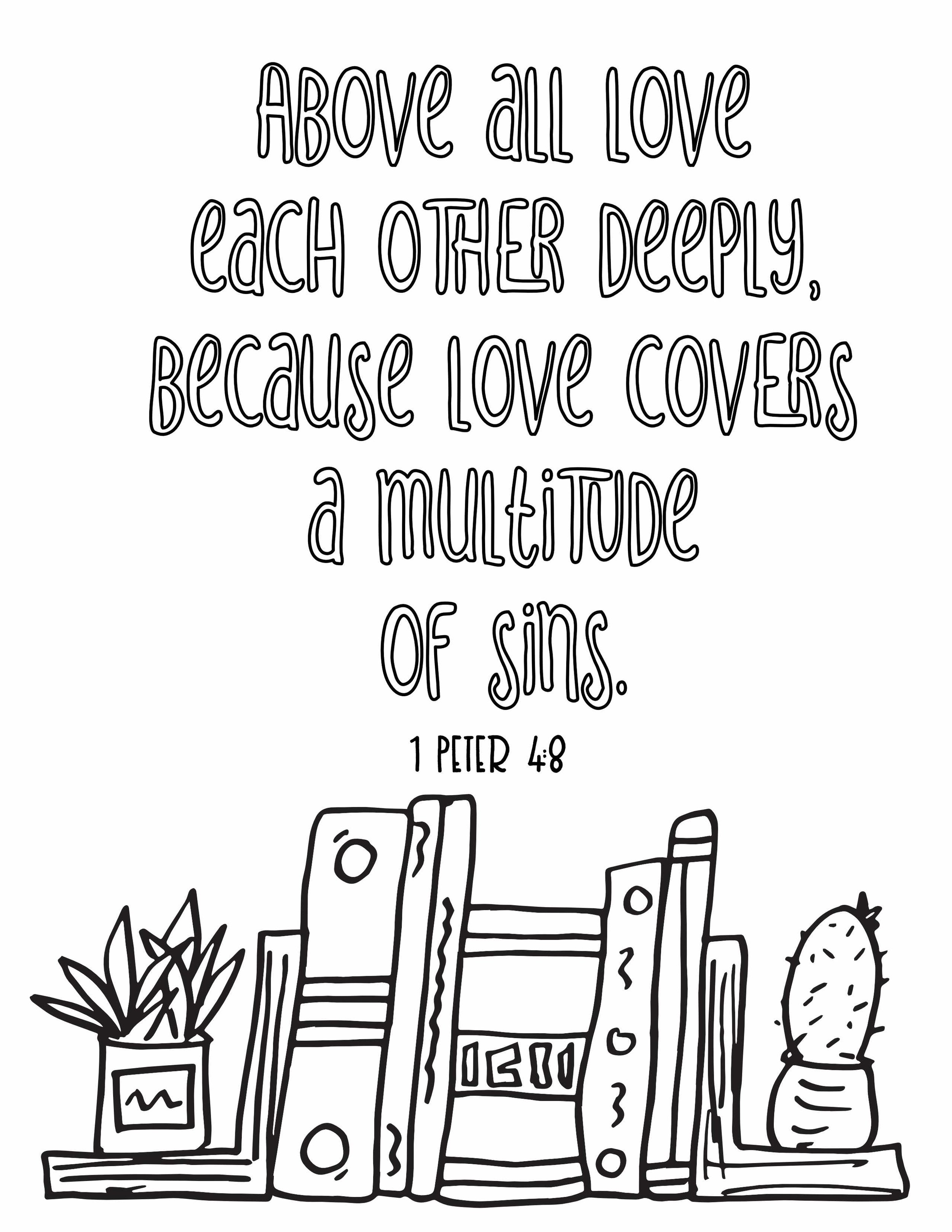 Love bible verse coloring pages â stevie doodles