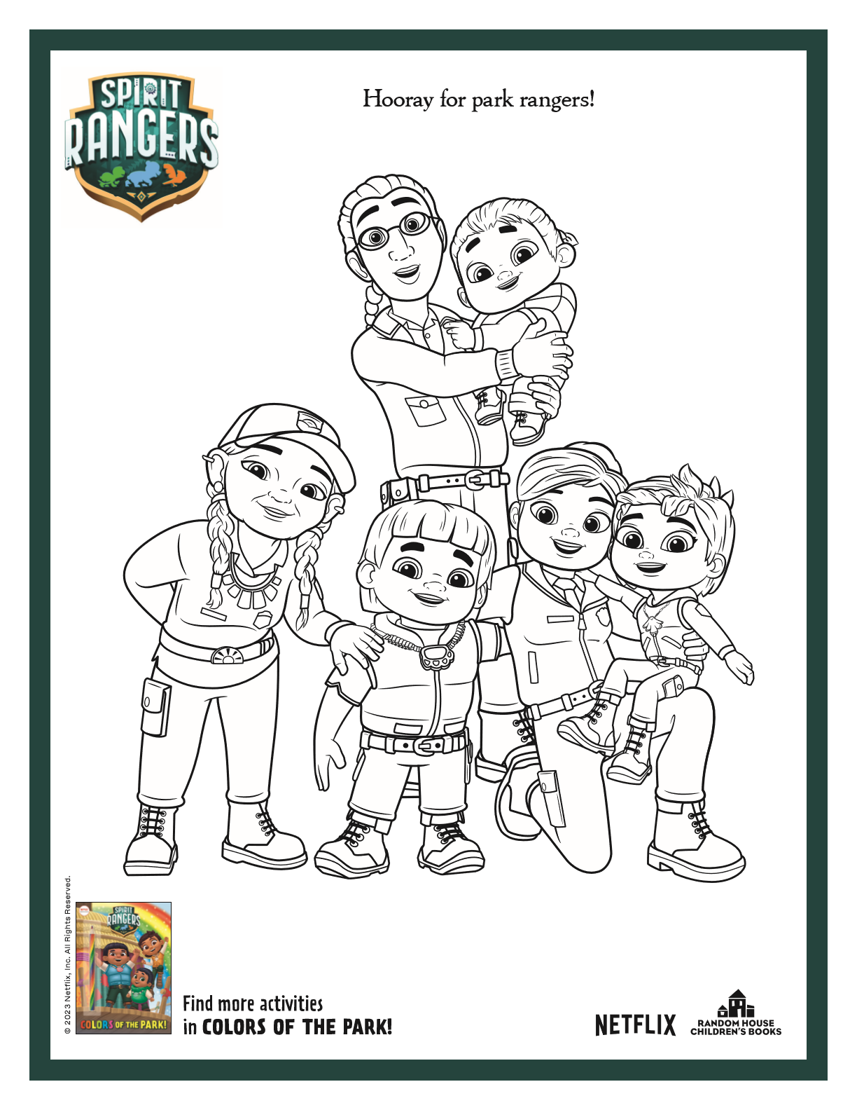 Spirit rangers family coloring page