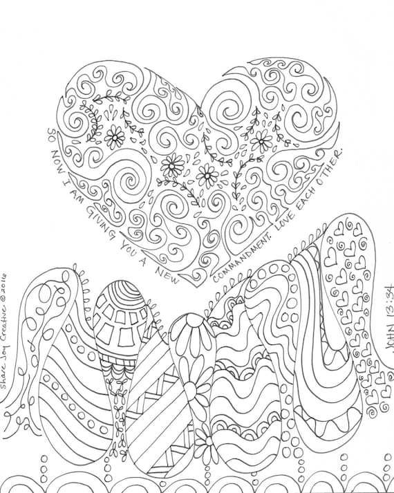 Love each other coloring page john printable coloring page downloadable pdf prayer coloring page