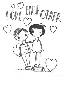 Love one another coloring page by stacy currie tpt