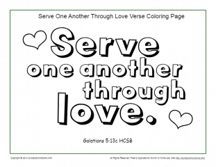 Serve one another printable coloring page