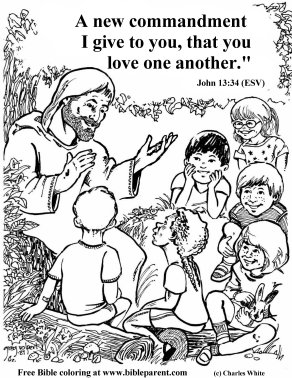 Free bible coloring pages about love