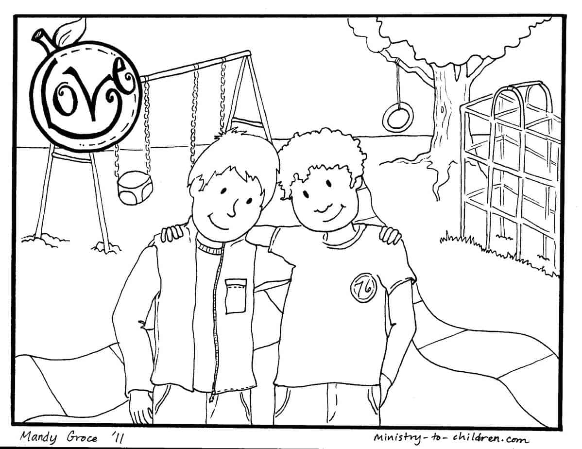 Love coloring page for kids fruit of the spirit