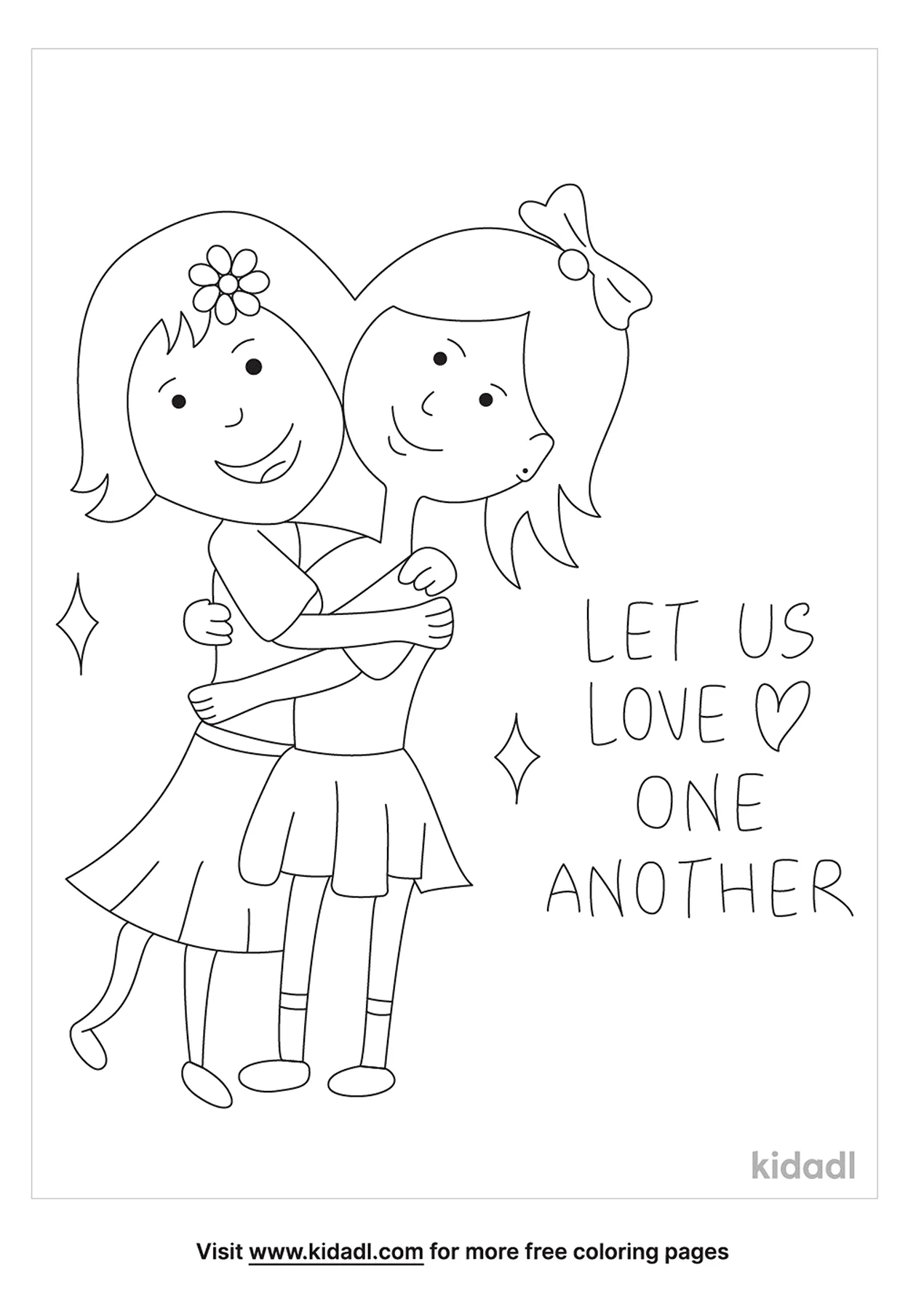 Free let us love one another coloring page coloring page printables