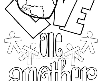 God is love love one another coloring pages for children