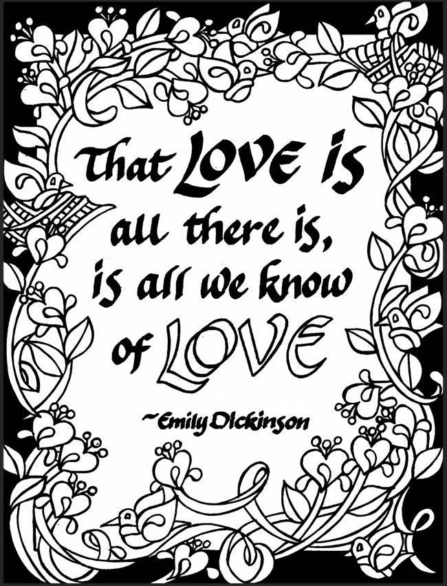 Freebie emily dickinson quote coloring page â