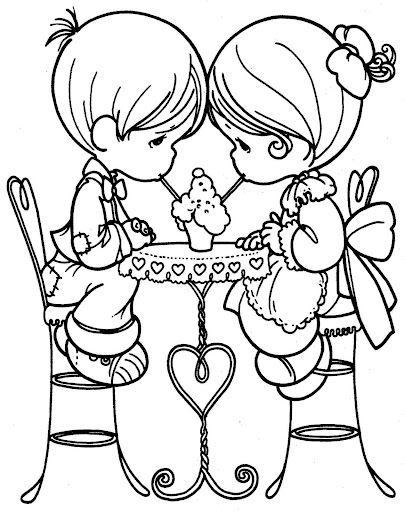 Romantic moments coloring pages