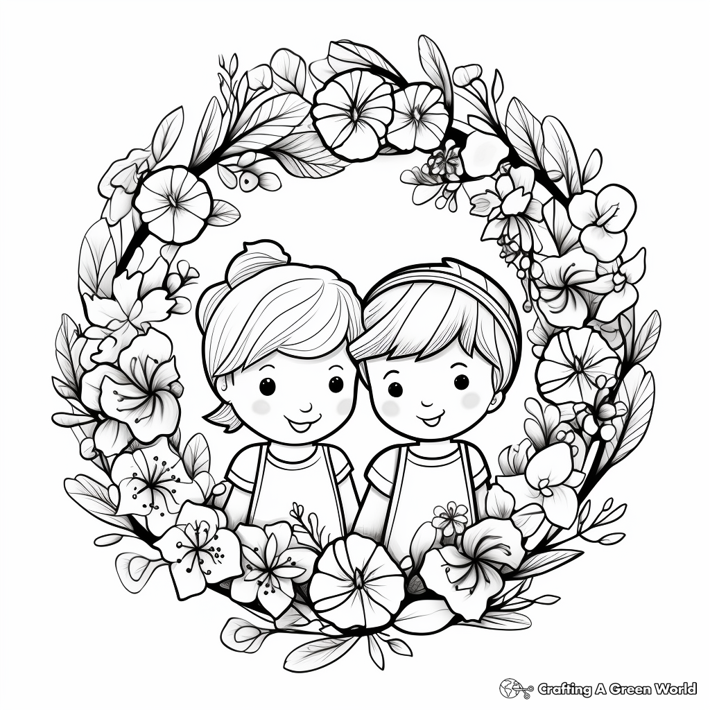 Wreath coloring pages