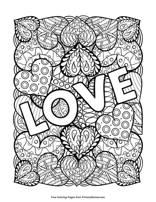 Love coloring page â free printable pdf from