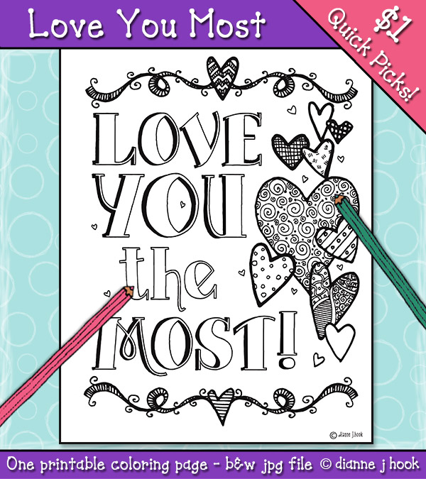 Color your heart out on this darling printable coloring page by dj inkers