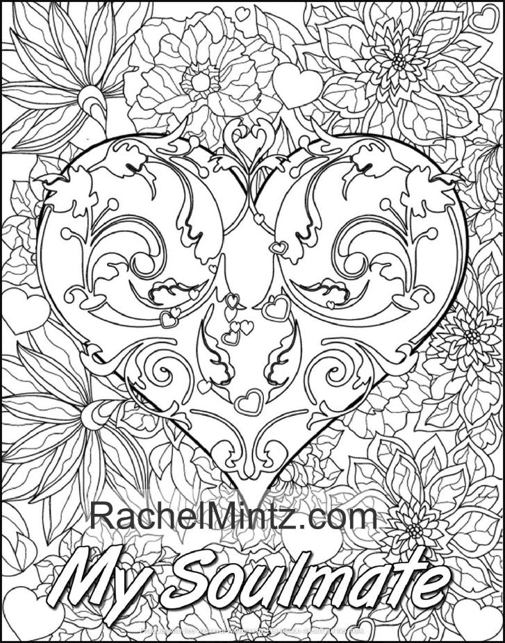 Romantic love pages coloring book for adults beautiful valentin â rachel mintz coloring books
