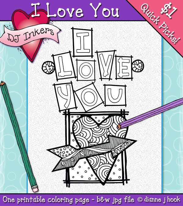 Use this printable coloring page to say i love you with a smile