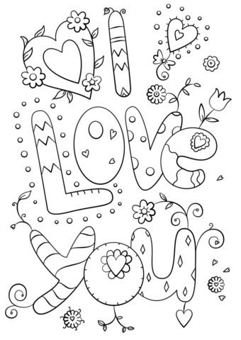 I love you coloring page free printable coloring pages