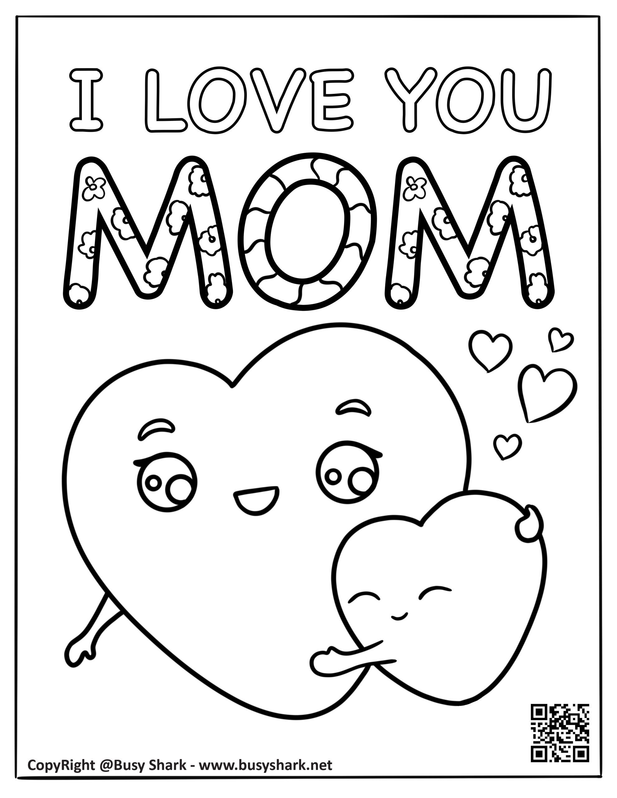 Mothers day coloring page free printable