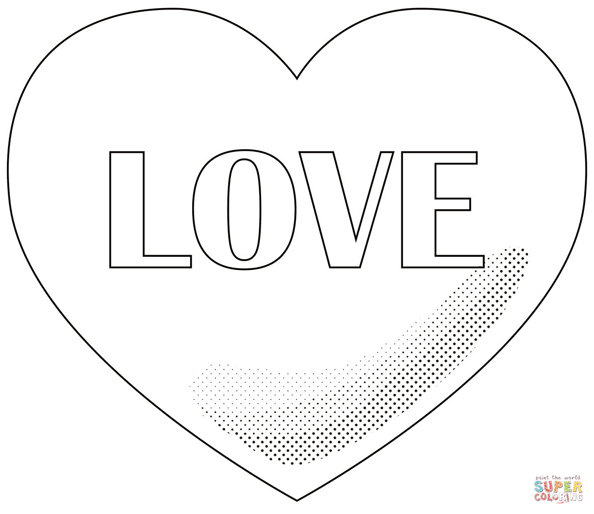 Love heart coloring page free printable coloring pages